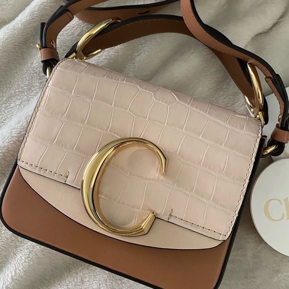 CHLOÉ Mini Tricolor Croc Embossed Shoulder Bag - Picture 5 of 14